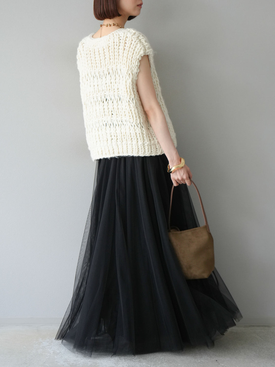 [予約]チュールボリュームスカート/ブラック