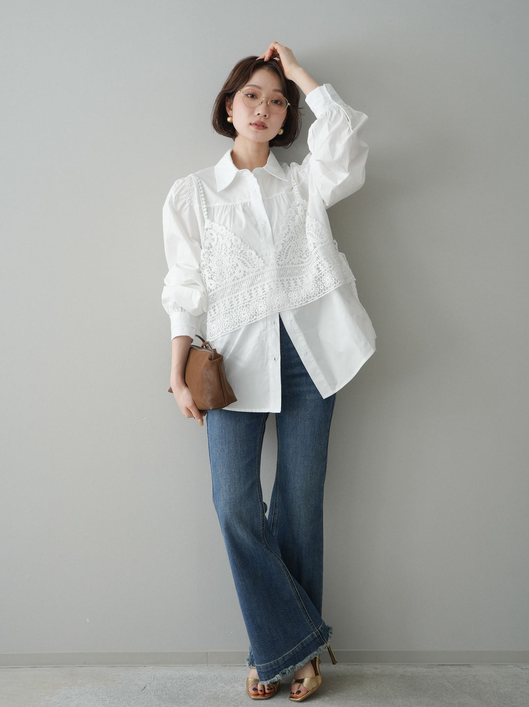 [予約]フリンジデザインセミフレアデニム/blue