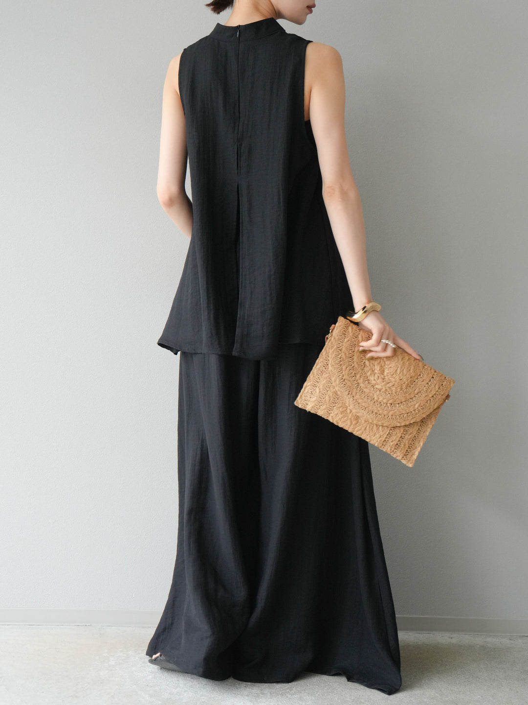 [SET]ホルターネックバックスリットブラウス＆スーパーワイドパンツSET UP(2set)