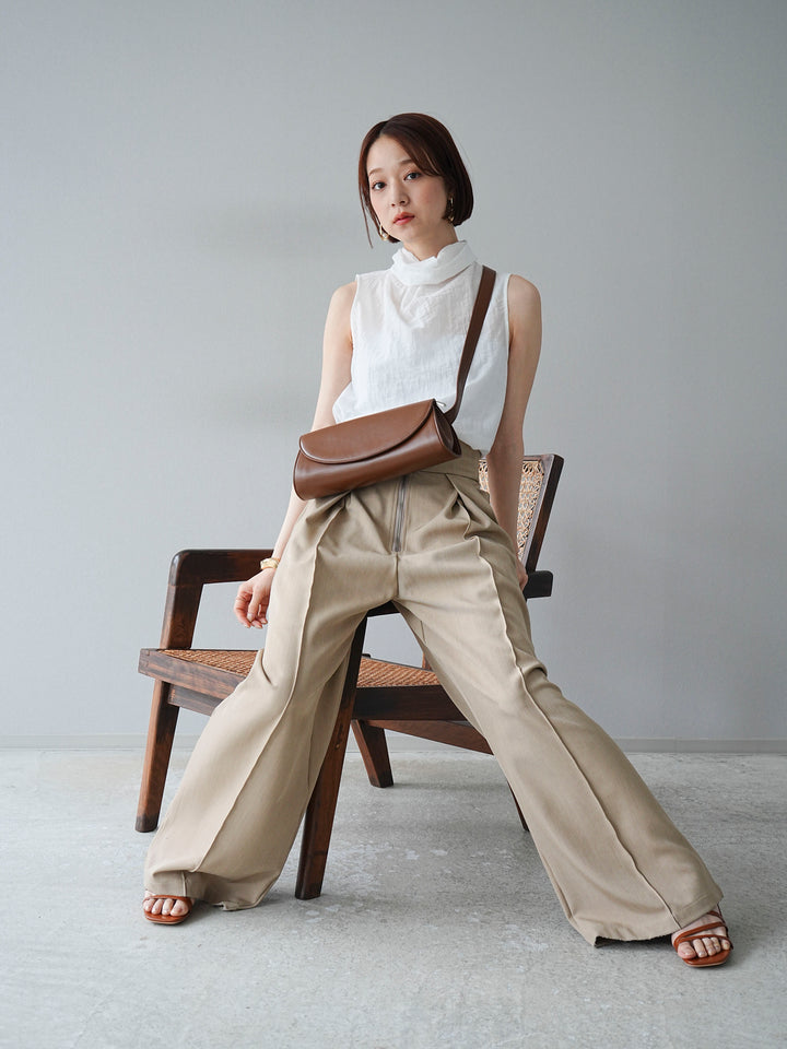 [予約]バックタイノースリーブブラウス/アイボリー