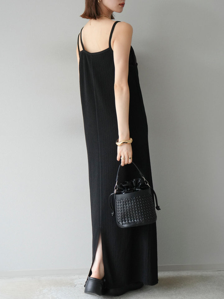 [予約]バイカラーレイヤードキャミワンピース/ブラック