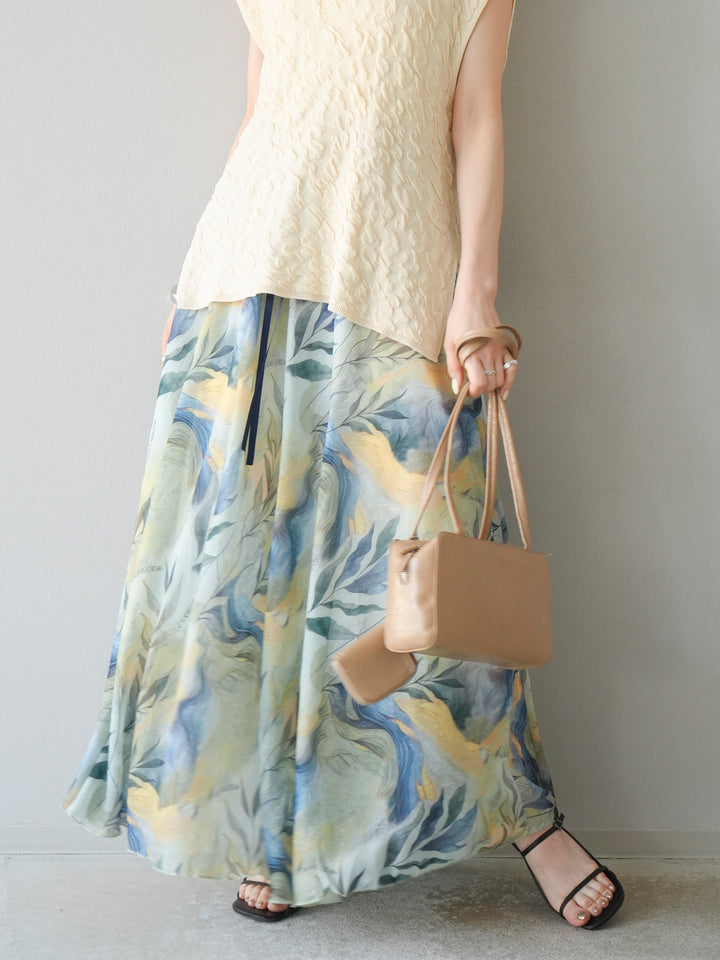 [預購] 什錦印花喇叭裙/B