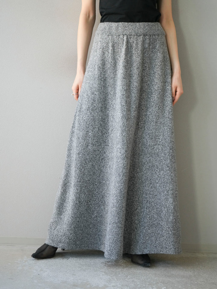 [予約]ミックスヤーンニットスカート/グレー
