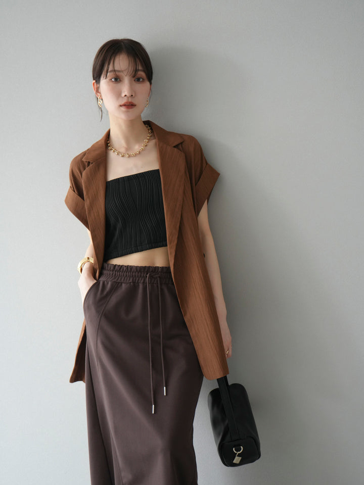 [SET]リネンライクノースリーブダブルジレ+リネンライクノースリーブダブルジレ(2set)