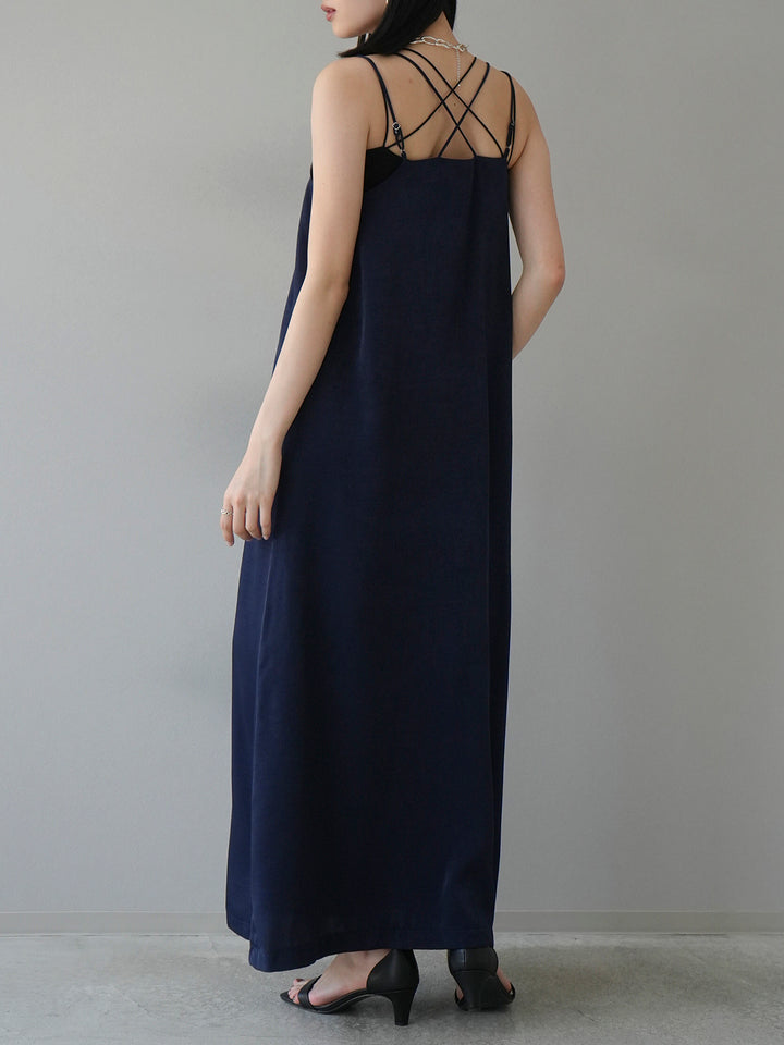 [Pre-order] Vintage Satin Camisole Dress/Navy