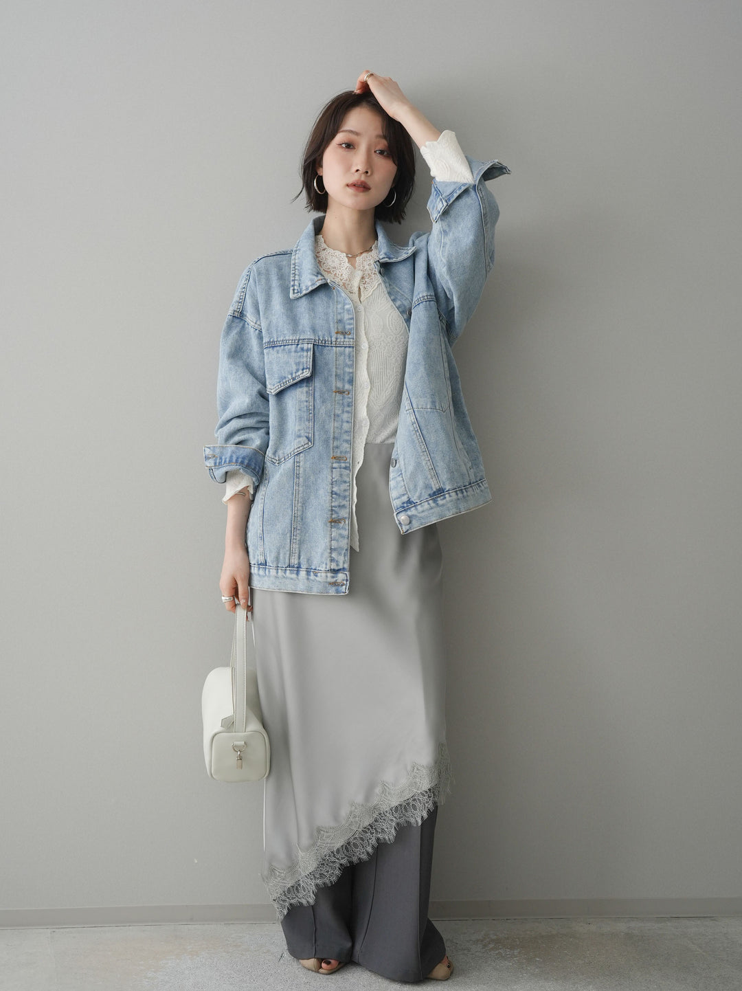 [予約]センターシームフレアパンツ/gray