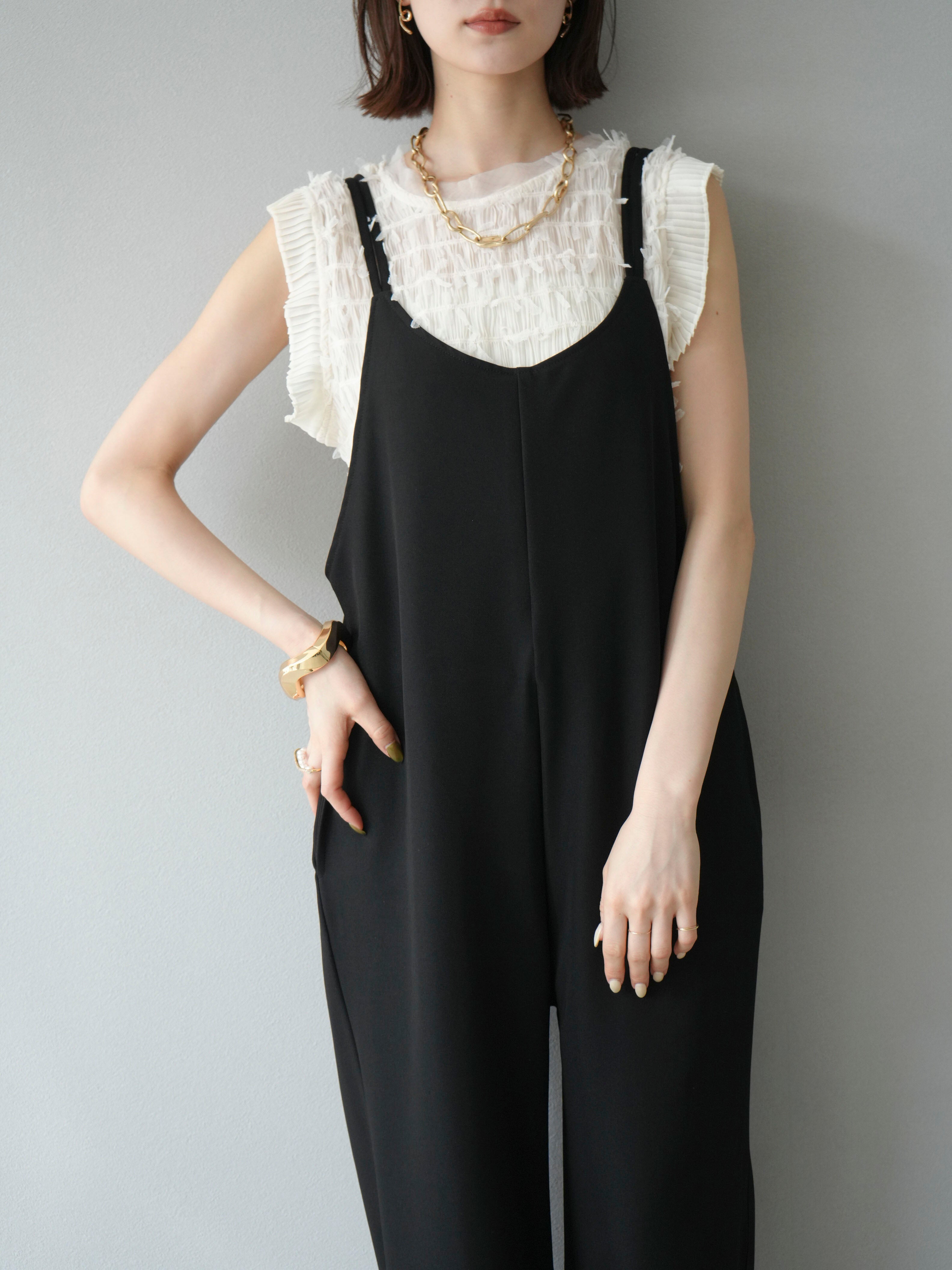 予約]バックデザインダブルストラップオールインワン/ブラック – Lumier