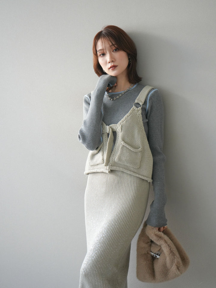 [予約]ニットビスチェ/lightgray