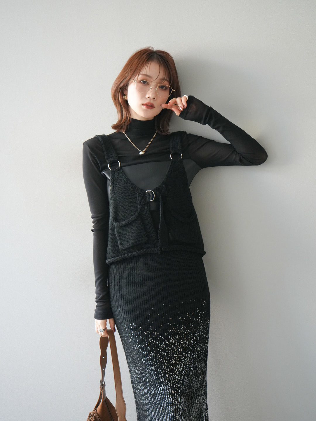 [予約]ニットビスチェ/black