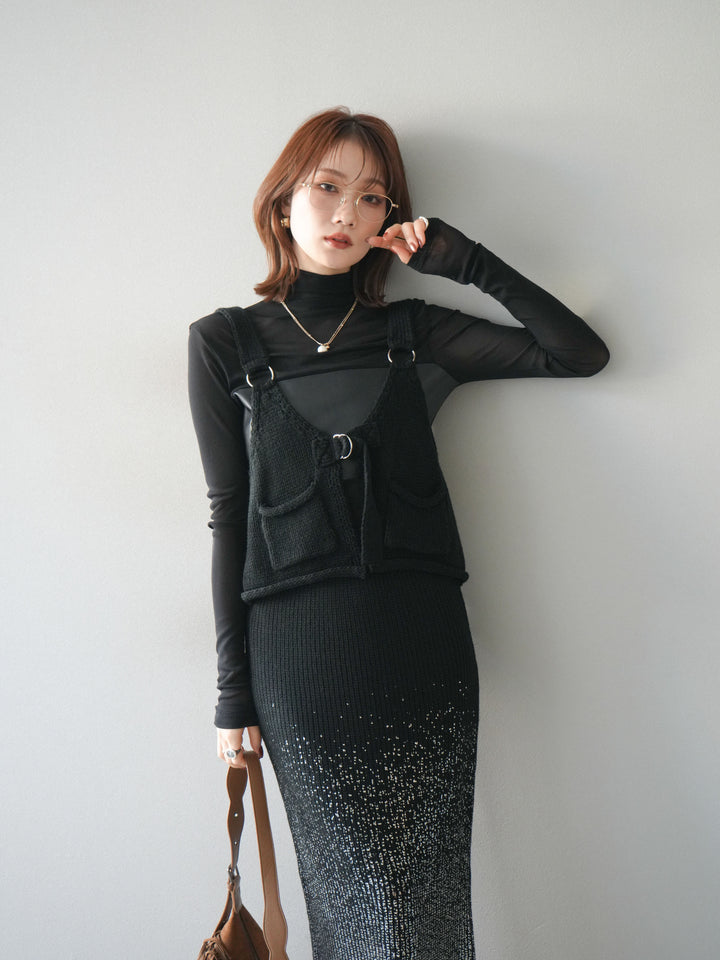 [予約]ニットビスチェ/black