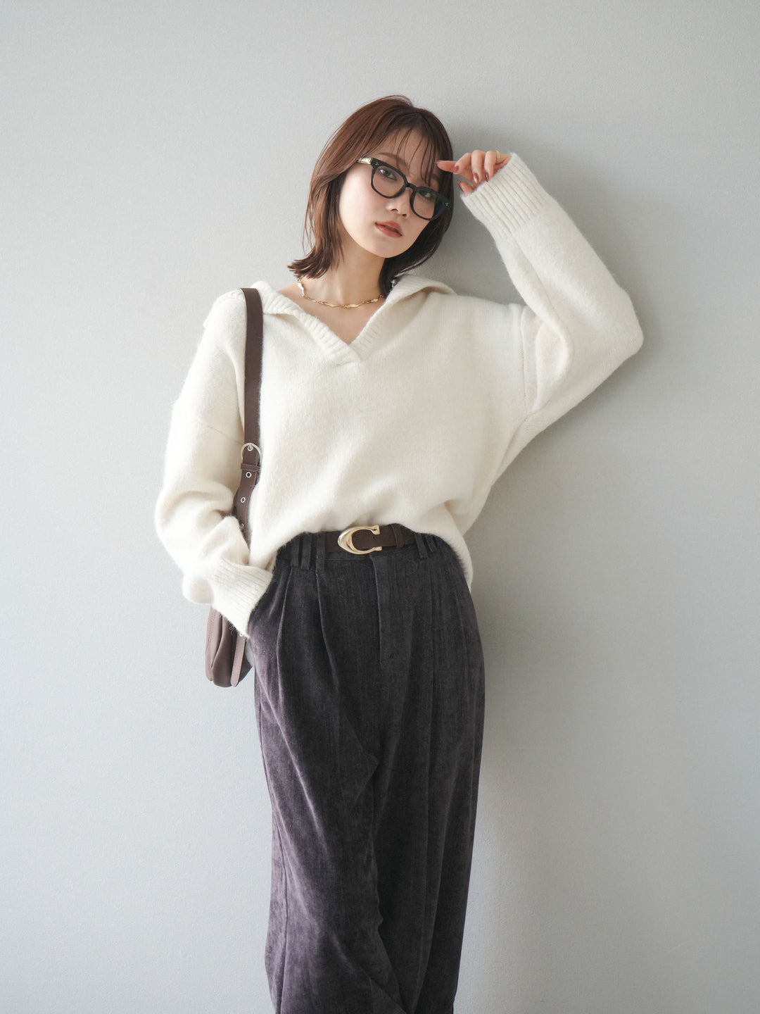 [SET]スキッパーニットプルオーバー+選べるアクセセット(2set)