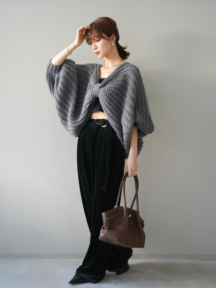 [予約]ベロアベルトスリムパンツ/black