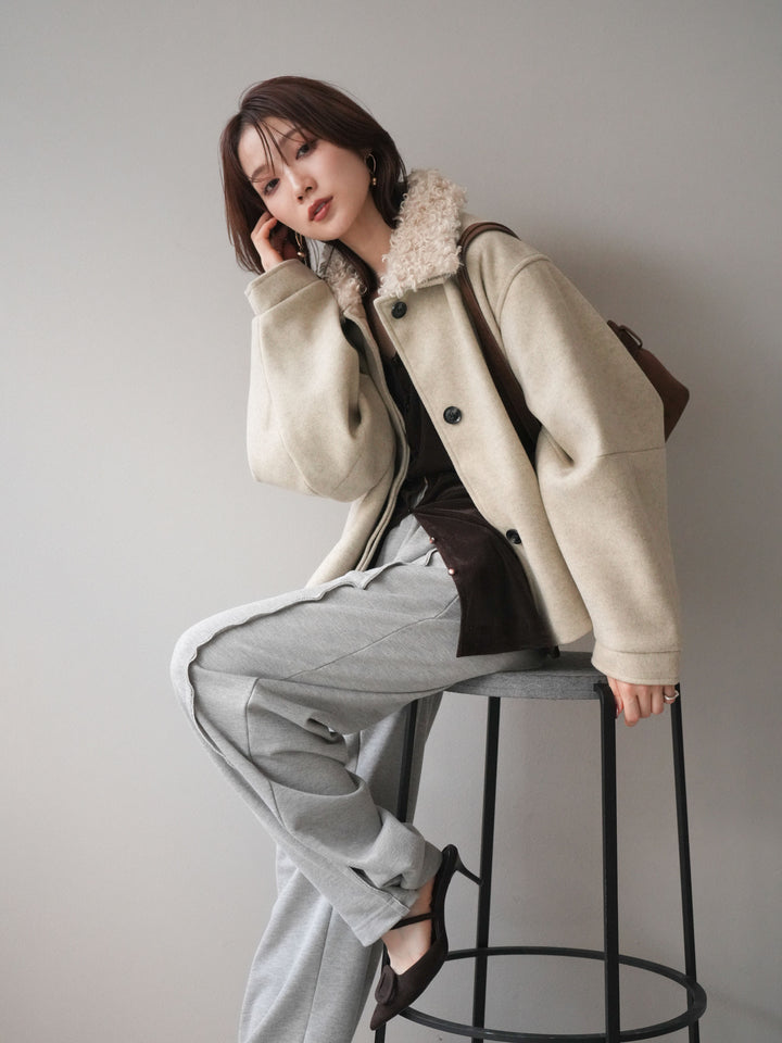 [予約]ロービングボアえりブルゾン/ivory