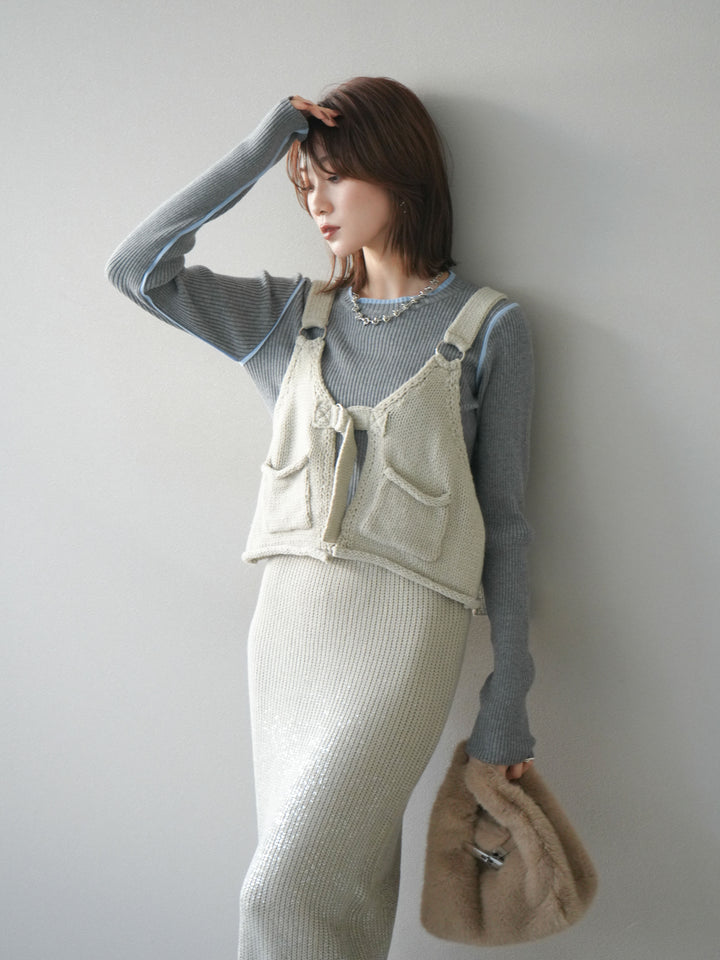 [予約]ニットビスチェ/lightgray