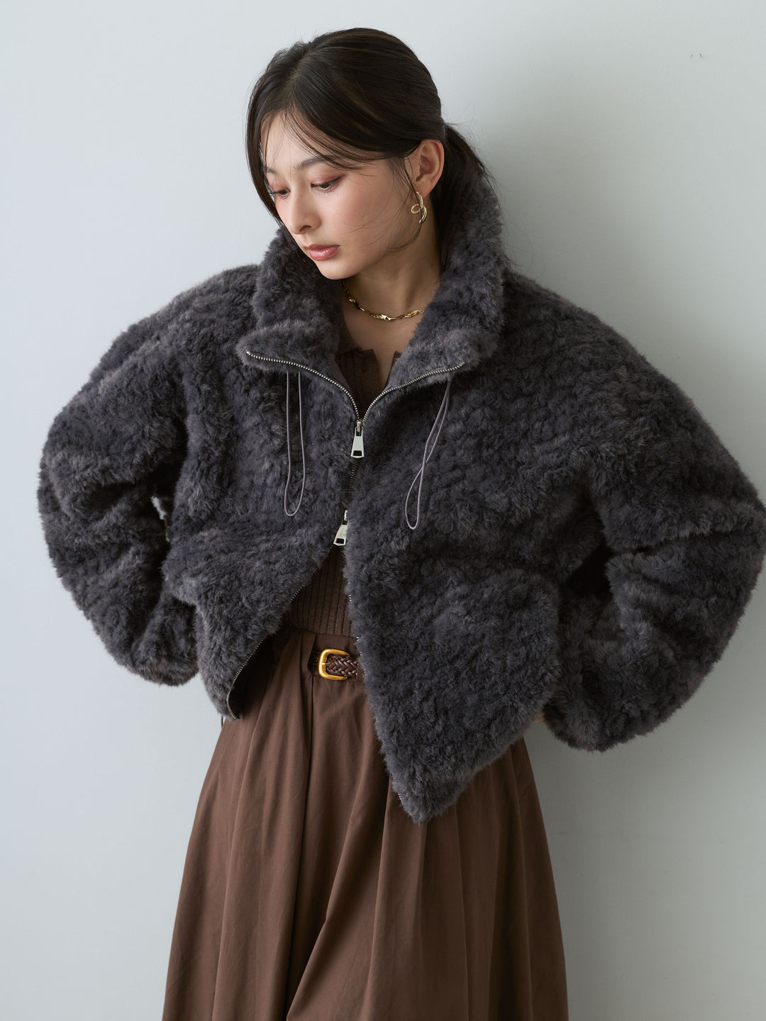 [SET]ニットコンビフレアワンピース+ニットコンビフレアワンピース(2set)