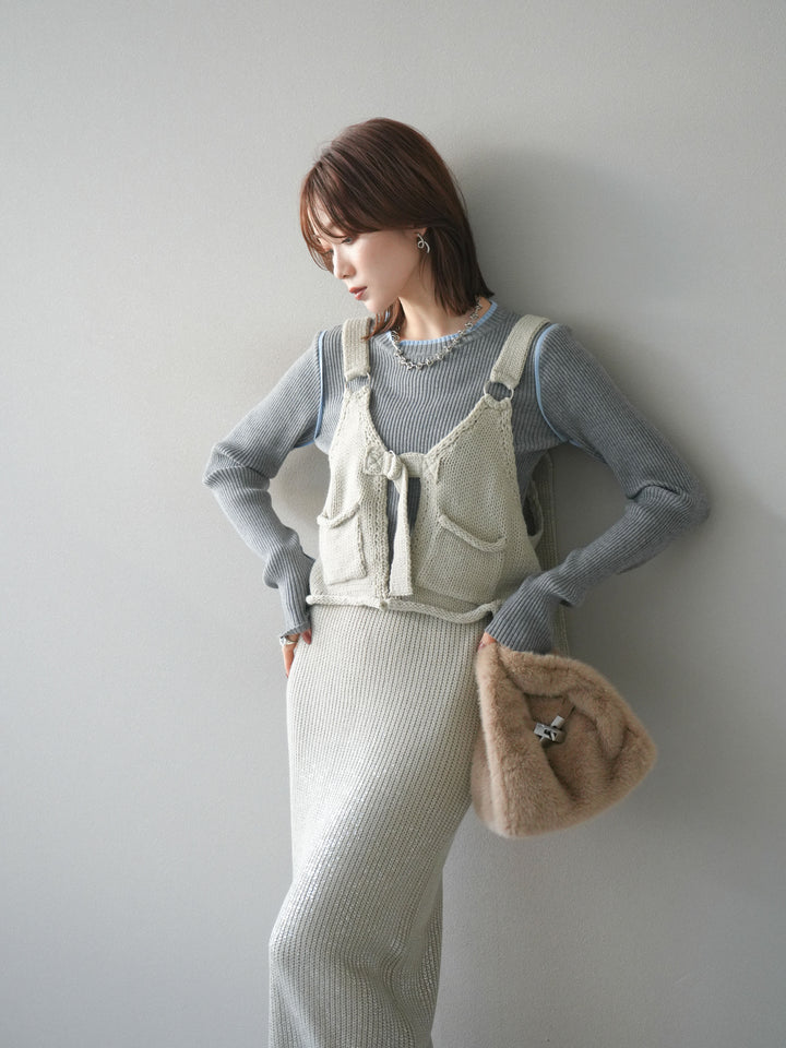 [予約]ニットビスチェ/lightgray