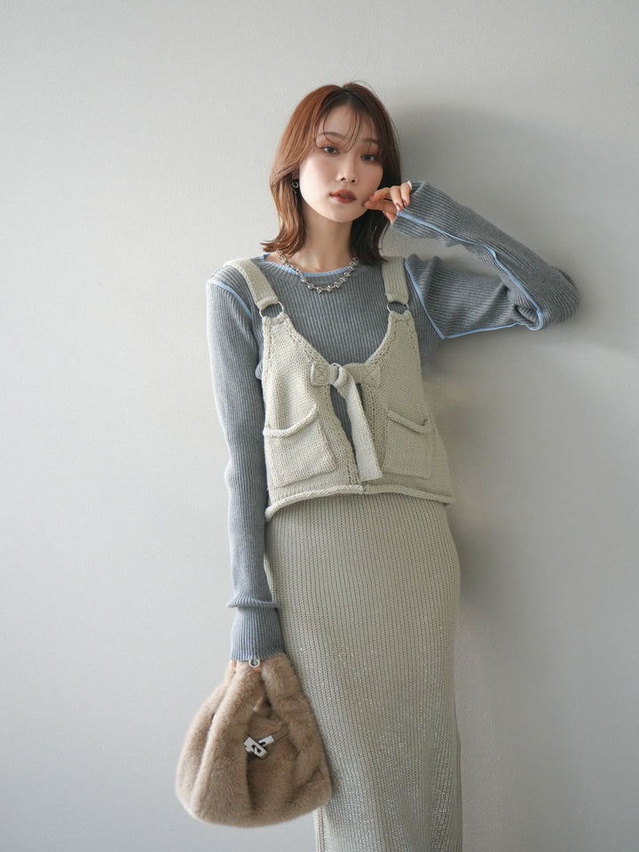 [予約]ニットビスチェ/lightgray