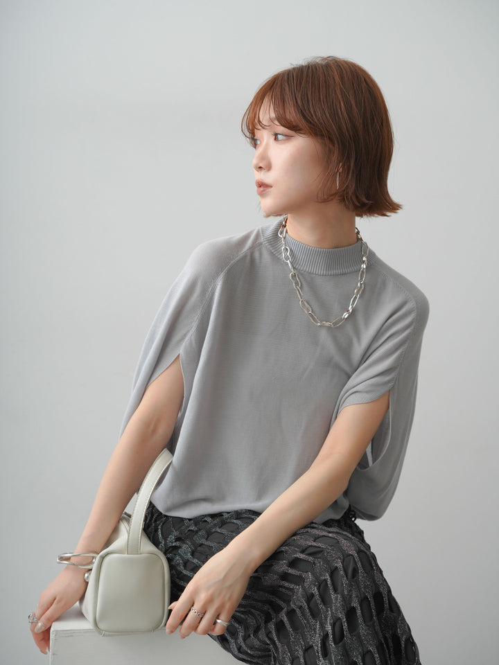 [SET]ボトルネックドロップショルダーニットトップス+選べるアクセセット(2set)