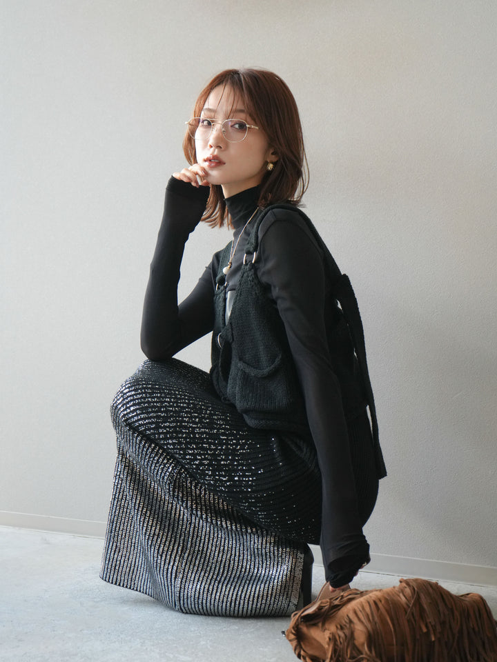 [予約]ニットビスチェ/black