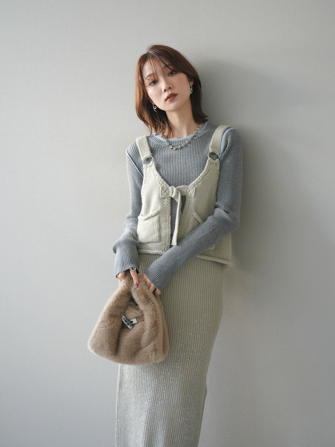 [予約]ニットビスチェ/lightgray