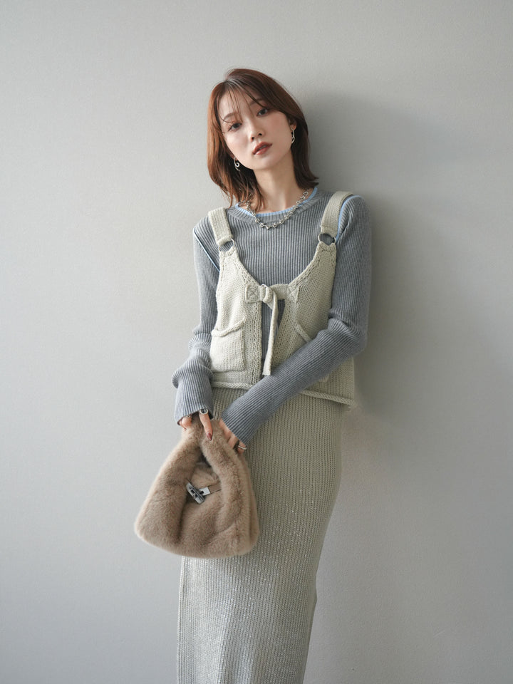 [予約]ニットビスチェ/lightgray