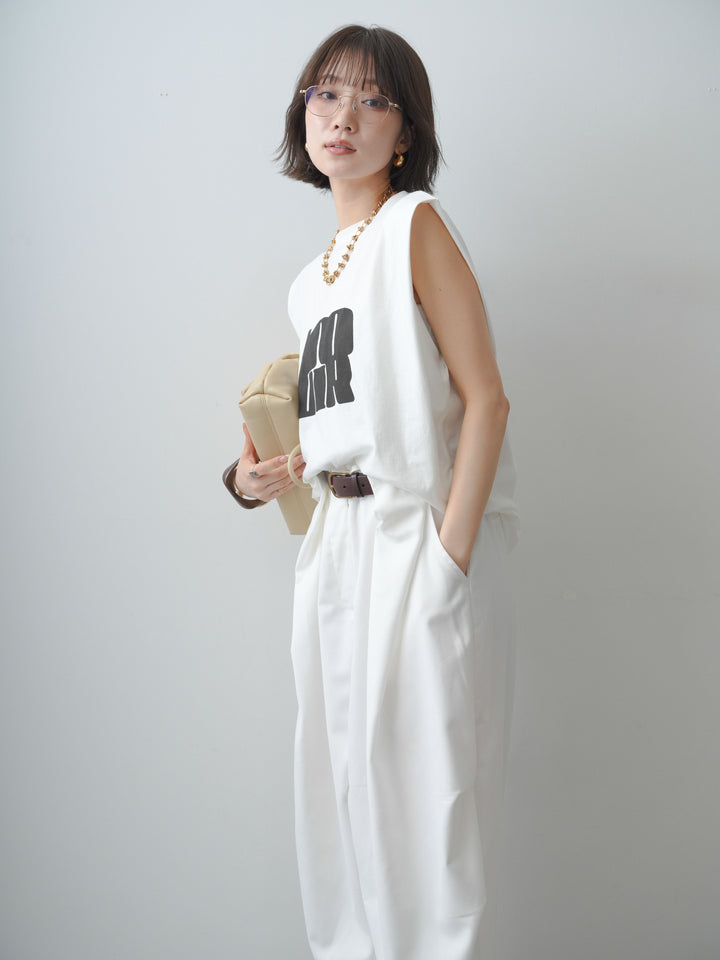 [SET]ヴィンテージロゴドロストTEE+ショルダータックノースリーブオーバーTEE(2set)