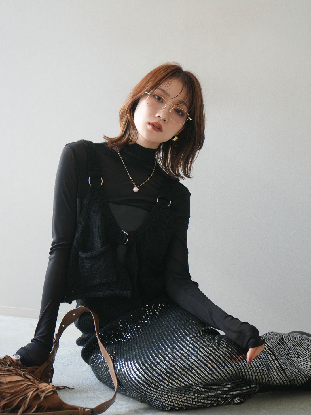 [予約]ニットビスチェ/black