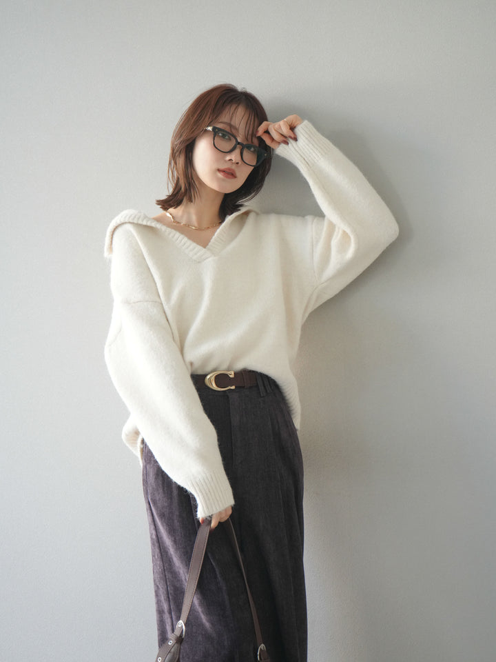 [SET]スキッパーニットプルオーバー+選べるアクセセット(2set)