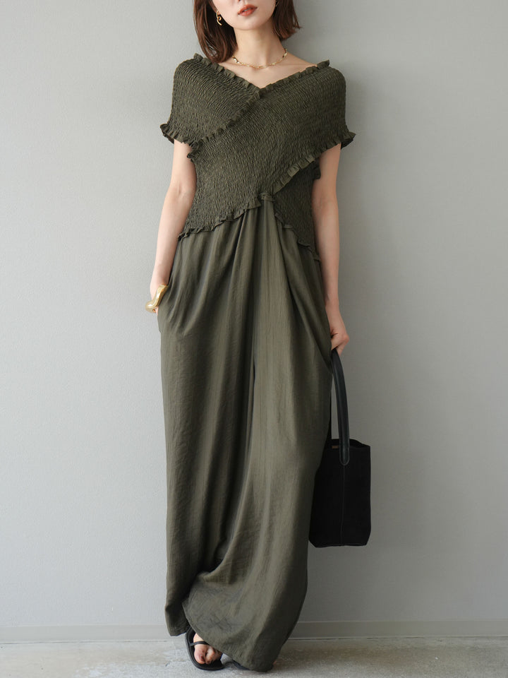 [SET]シャーリングクロスサロペット+シャーリングクロスサロペット(2set)