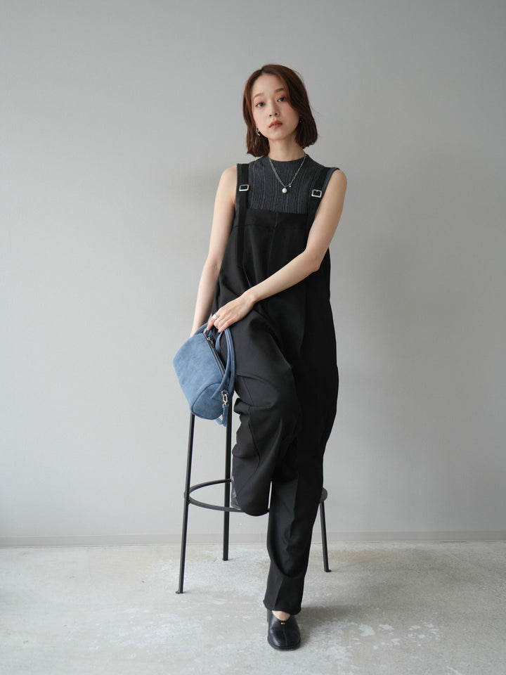 [予約]スリーブレスランダムリブニットトップス/グレー