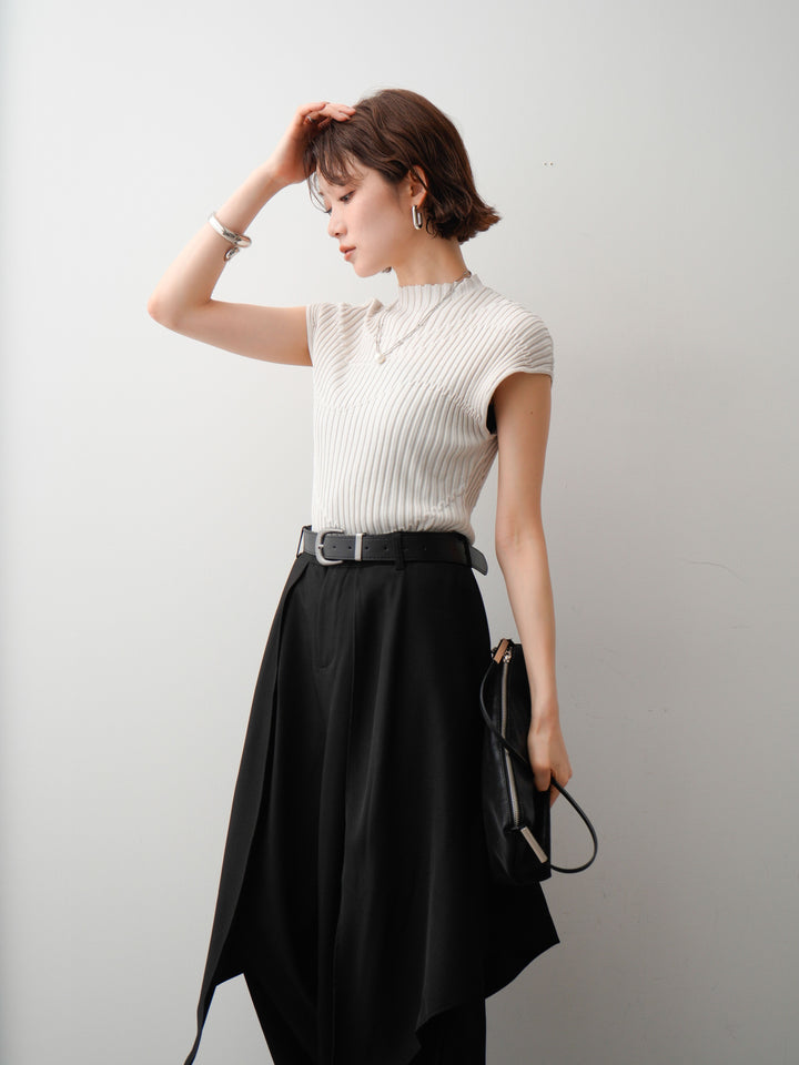 【套裝】Mode Line 羅紋法式針織上衣 + Mode Line 羅紋法式針織上衣（兩件套）