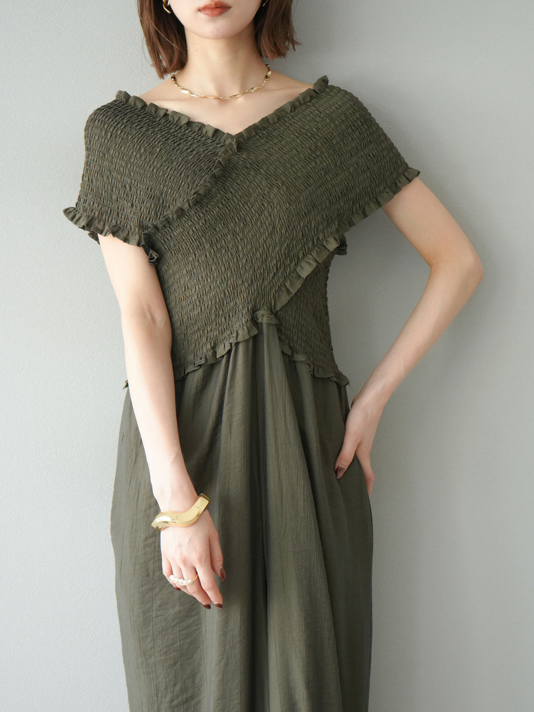 [SET]シャーリングクロスサロペット+シャーリングクロスサロペット(2set)