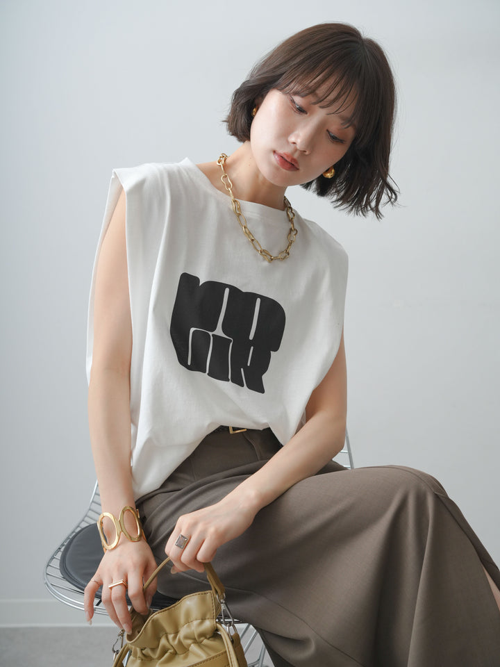 [先行販売！]ショルダータックノースリーブオーバーTEE+ショルダータックノースリーブオーバーTEE(2set)