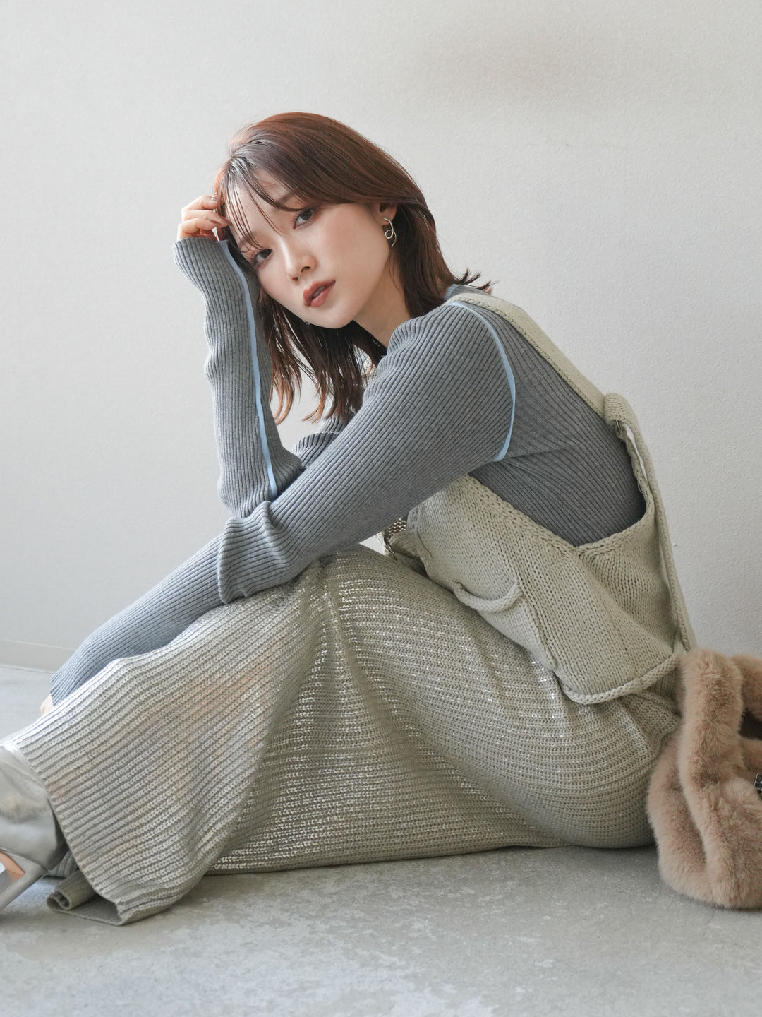 [予約]ニットビスチェ/lightgray