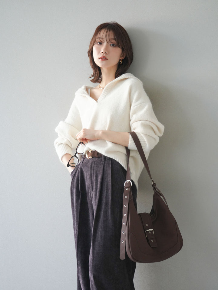 [SET]スキッパーニットプルオーバー+選べるアクセセット(2set)