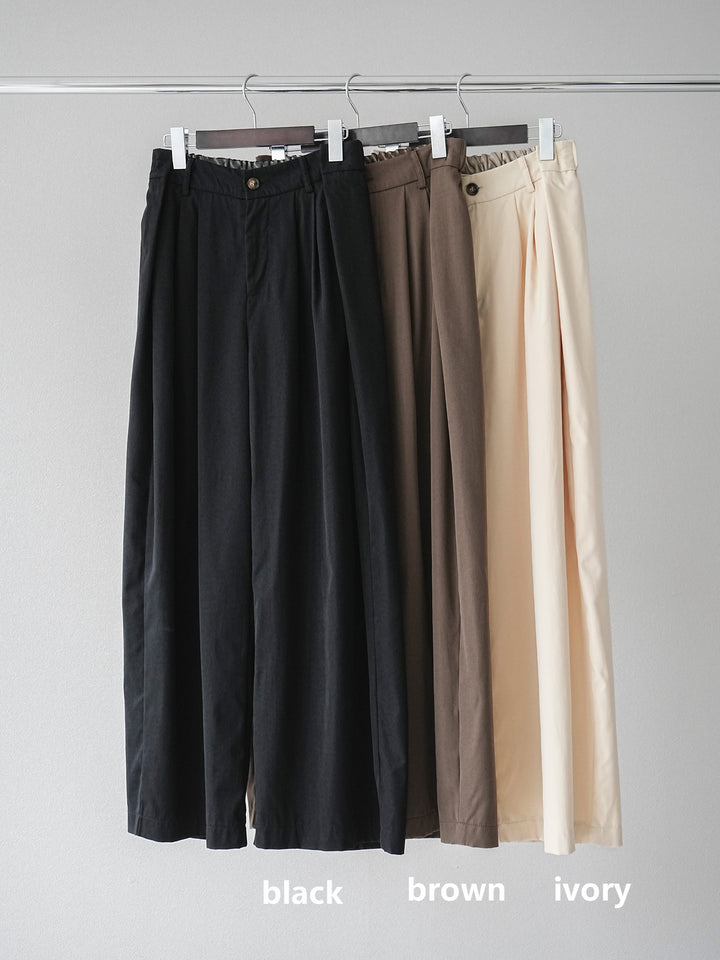 【SET】雙色針織開襟衫+褶襉設計寬褲（2套）