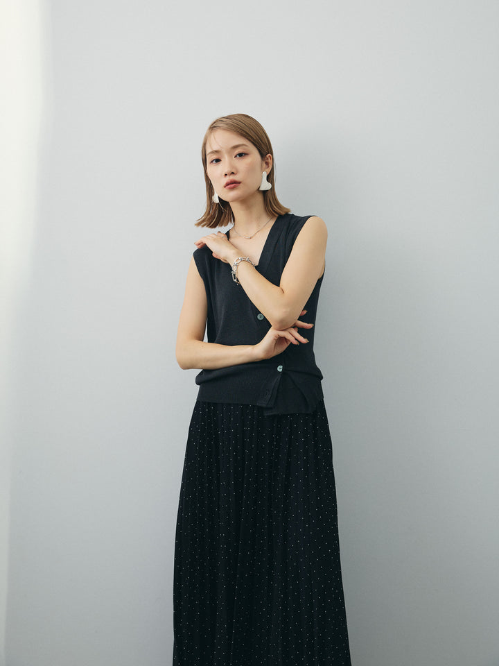 [予約]クールタッチ2WAYデザインニットベスト/チャコール