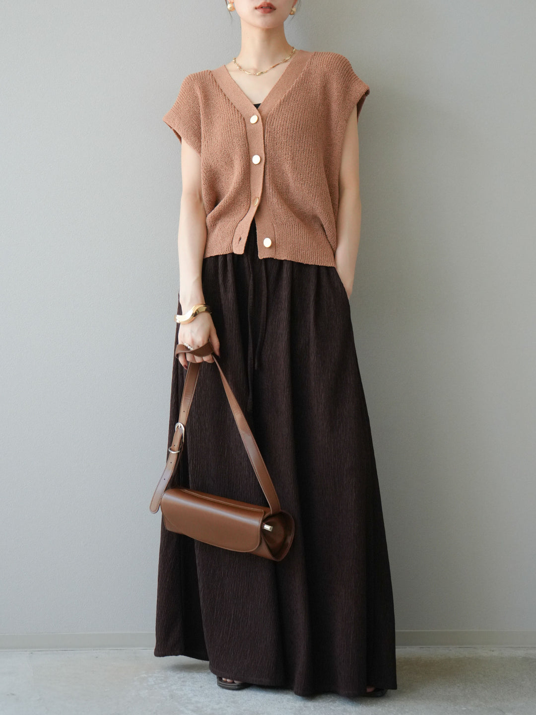 [予約]楊柳バギーパンツ/ブラウン