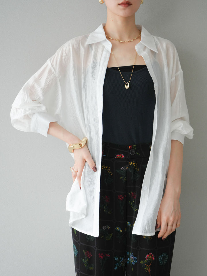 [予約]ワッシャーシャイニーシャツ/ホワイト