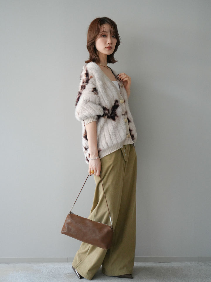 [予約]コーデュロイ巻きベルト付きパンツ/beige