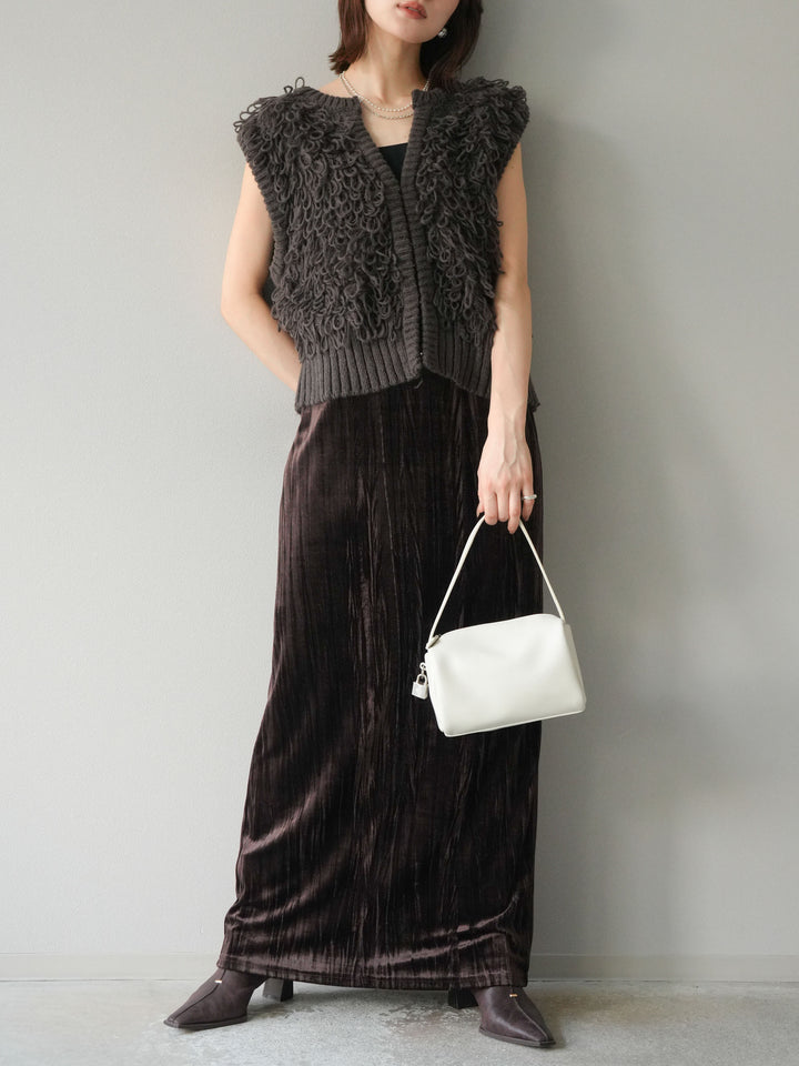 [予約]ループデザインホックベスト /ダークブラウン