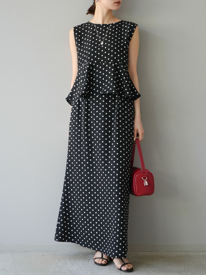 [予約]ドットぺプラムトップス/ブラック