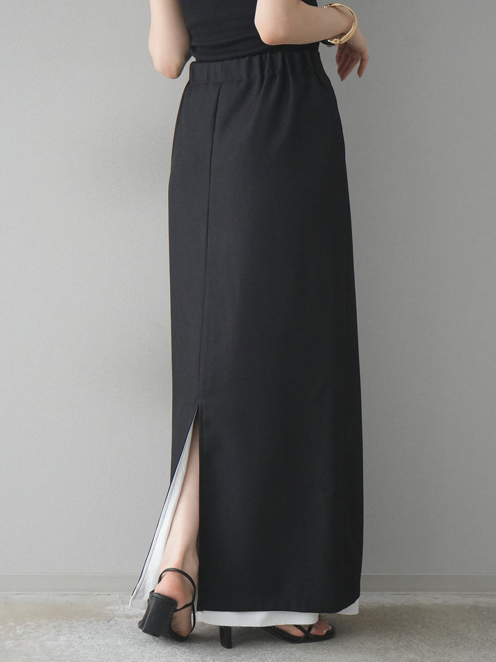 【預購】鏤空疊層半身裙/黑色