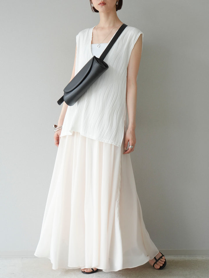 [予約]シフォンフレアスカート/アイボリー