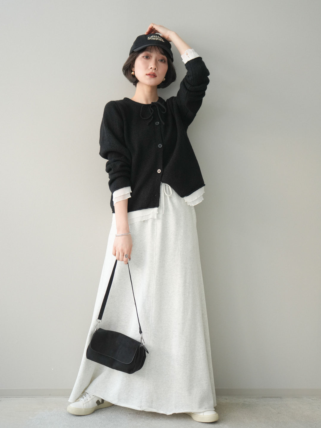 [SET]スウェットフレアロングスカート+スウェットフレアロングスカート(2set)