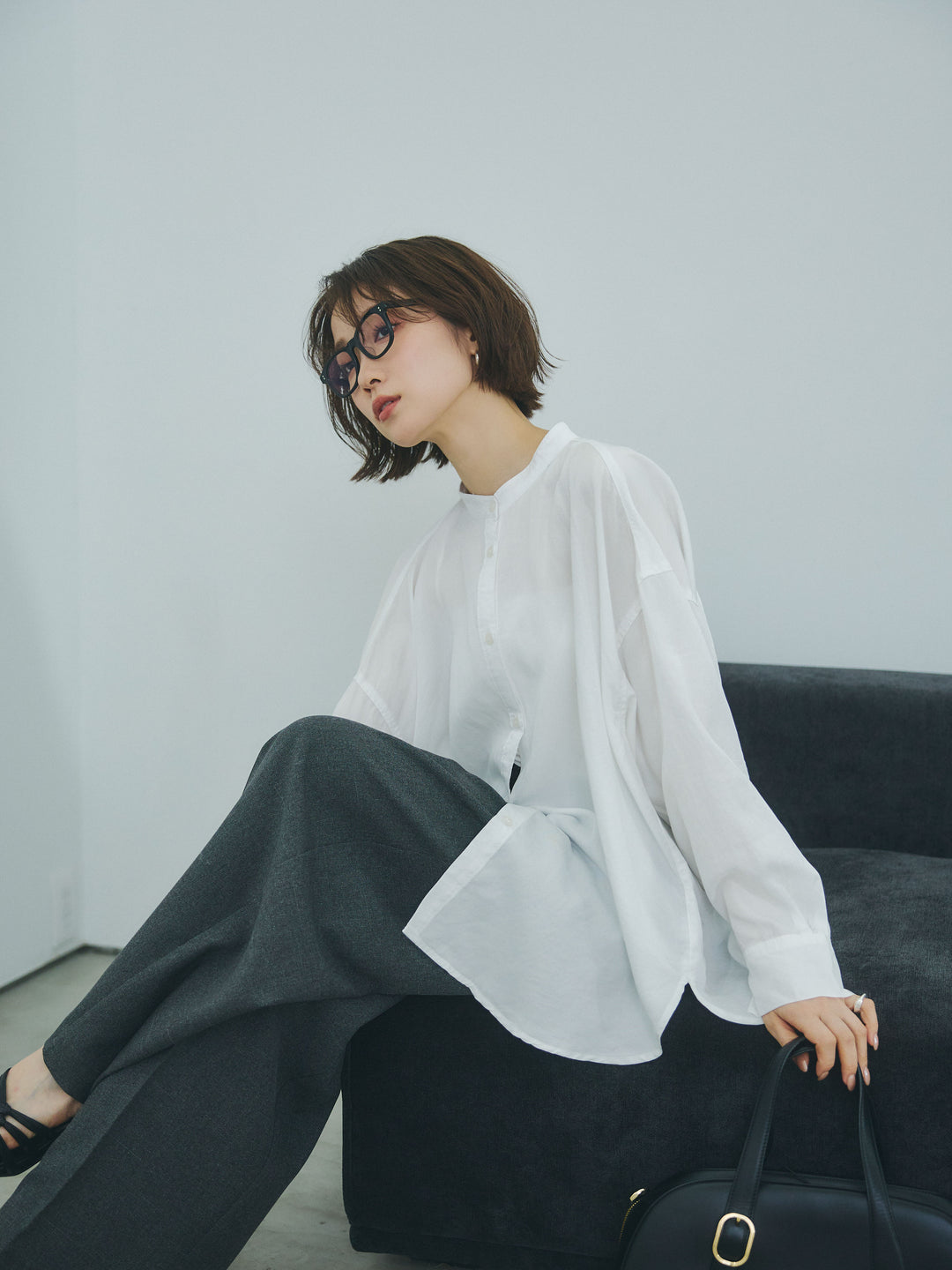 【Allure】[SET]テンセルデニムバックギャザーシャツ+テンセルデニムバックギャザーシャツ(2set)