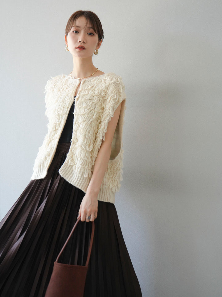 [予約]ループデザインベスト/アイボリー