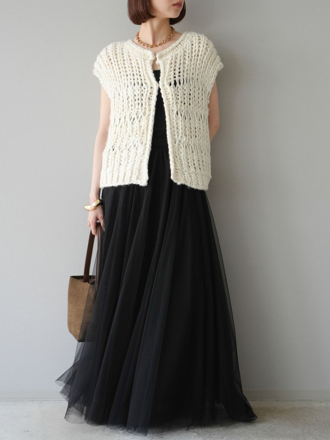 [予約]チュールボリュームスカート/ブラック