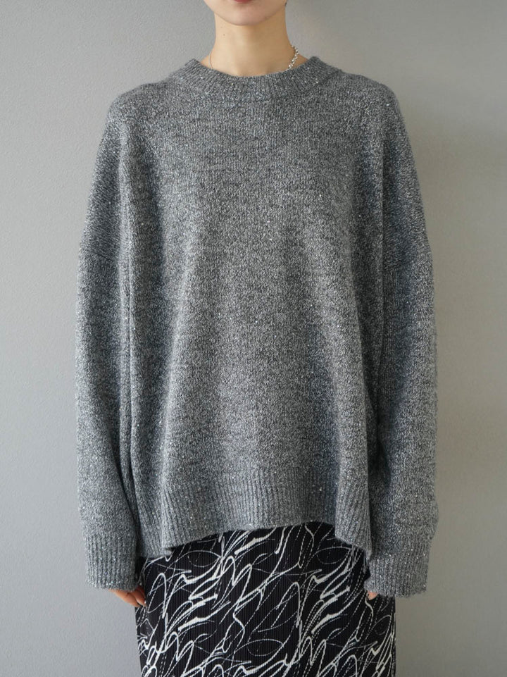 [Pre-order] Lamez Sequin Knit Pullover/Gray