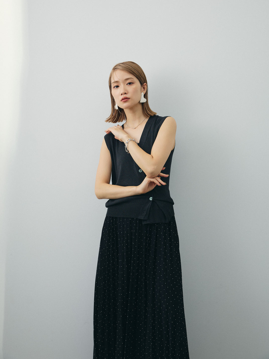 [SET]クールタッチ2WAYデザインニットベスト+クールタッチ2WAYデザインニットベスト(2set)